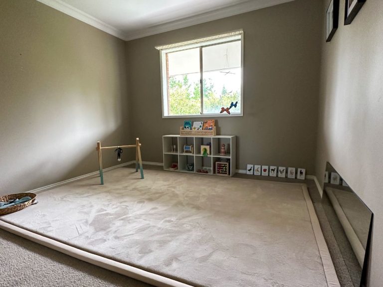Our Montessori Inspired Movement Area and Playroom Setup For 6 Month Old Baby